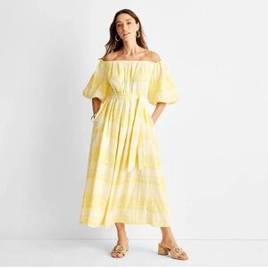 Future Collective Jenny K Lopez Floral Off Shoulder Puff Sleeve Midi Dress XXS